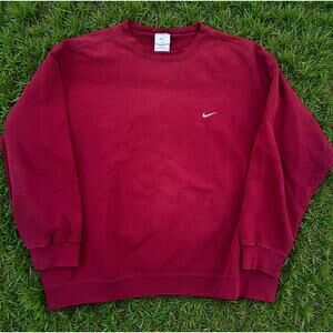 Vintage Nike Embroidered Swoosh Crewneck Sweatshirt Men’s XL Burgundy/Red